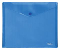 Папка-конверт пластиковая "Hatber", А5, 180мкм, на кнопке,  синяя