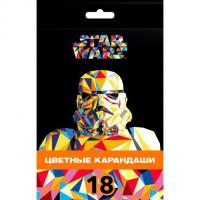 Карандаши "Hatber VK", 18 цветов, серия "Звёздные войны", в картонной упаковке