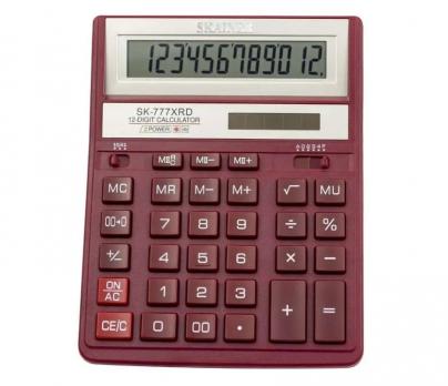 Калькулятор настольный SKAINER "777XRD" 12 разрядный красный
