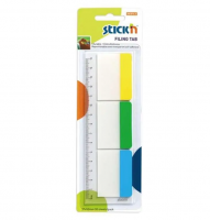 Закладки клейкие STICK`N 37х50 мм, разделители пластиковые, 3 цвета х 10 закладок