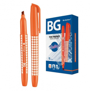 Текстовыделитель "BG Vintage", 1-4мм, клиновидный наконечник, оранжевый
