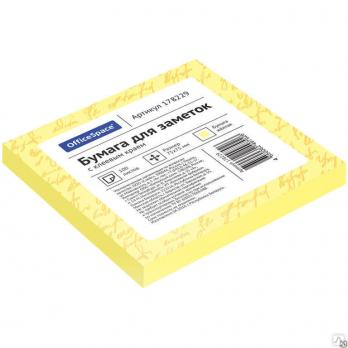 Клейкие листки OfficeSpace 76х76 мм, желтые, 100 листов