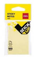 Клейкие листки DELI "Stick Up", 76 х51 мм,  желтые, 100 листов