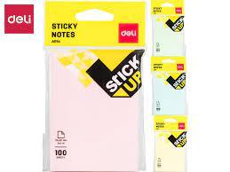 Клейкие листки DELI "Stick Up", 76 х101 мм, ассорти пастельные, 100 листов