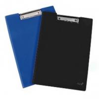 Папка-планшет А4, с верхним прижимом, темно-синяя/черная PVC Foska