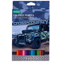 Карандаши "Hatber Eco", 18 цветов, серия "Cross Country", в картонной упаковке