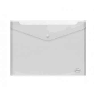 Папка-конверт на кнопке, А4, 0,16 мм, ПП, прозрачный, Forofis