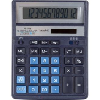 Калькулятор 12 разрядов, 204x158мм, темно-синий, Attache AF-888