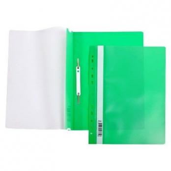 Папка-скоросшиватель пластиковая "Hatber", А4, 140/180мкм, перфорация, прозрачный верх, зелёная