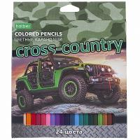 Карандаши "Hatber Eco", 24 цвета, серия "Cross Country", в картонной упаковке_0