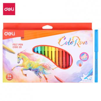 Фломастеры Deli "ColoRun", 24 цвета, картон