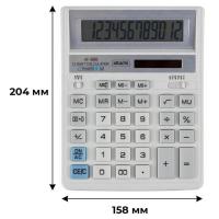 Калькулятор 12 разрядов, 204х158х32мм, белый/серый, Attache AF-888