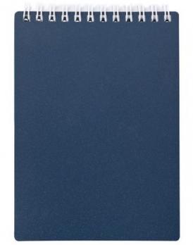 Блокнот "Hatber", 80л, А7, клетка, пластиковая обложка, на гребне, серия "Metallic Тёмно-синий"