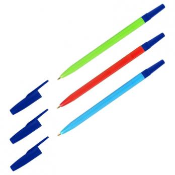 Ручка шариковая СТАММ "049", 0,7 мм, неоновый микс, синие чернила