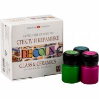 Краски акриловые ЗХК "Decola" художественные, по стеклу и керамике, 9 цветов по 20 мл., картон