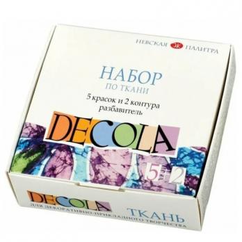 Набор акриловых красок и контуров с разбавителем ЗХК "Decola", по ткани, картон.