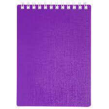 Блокнот "Hatber", 80л, А6, клетка, пластиковая обложка, на гребне, серия "Canvas - Фиолетовый"