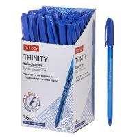 Ручка шариковая "Hatber Trinity", 0,5мм, синяя, чернила на масляной основе, синий трёхгранный тонированный корпус