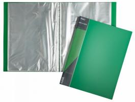 Папка пластиковая "Hatber", А4, 60 вкладышей, 600мкм, корешок 21мм, серия "Standard - Зелёная"