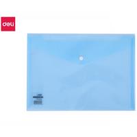 Папка-конверт на кнопке Deli, А4, 0,20 мм, голубая, 200 мкм