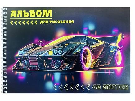 Альбом для рисования Racing, А4, 40 листов, на гребне, мелованная обложка 235 гр/м2