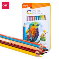 Карандаши цветные DELI "COLOR EMOTION", 12 цветов, в метал. коробке