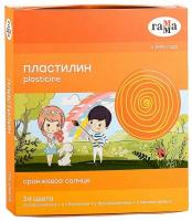 Пластилин "Оранжевое солнце", 24 цв. (6 классич., 6 с блеск., 6 флуор., 6 перл.) (Гамма)