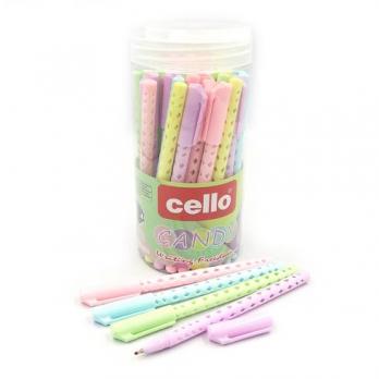Ручка "Cello Candy", синяя, корпус-ассорти (50шт)
